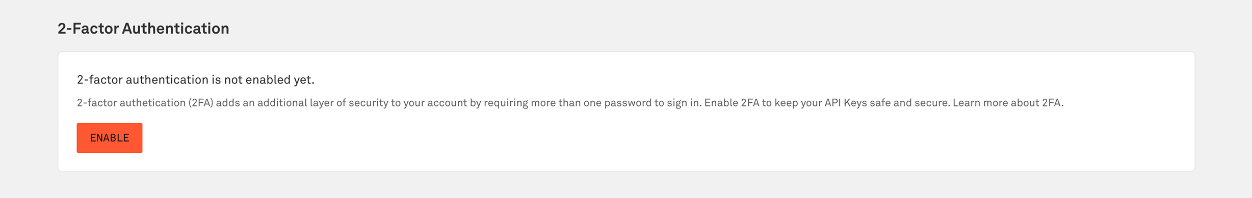 2FA settings
