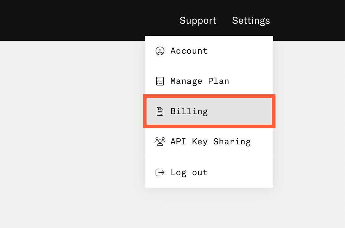 Billing button