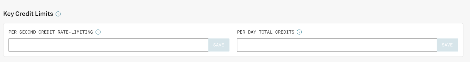 Credit quota key limits